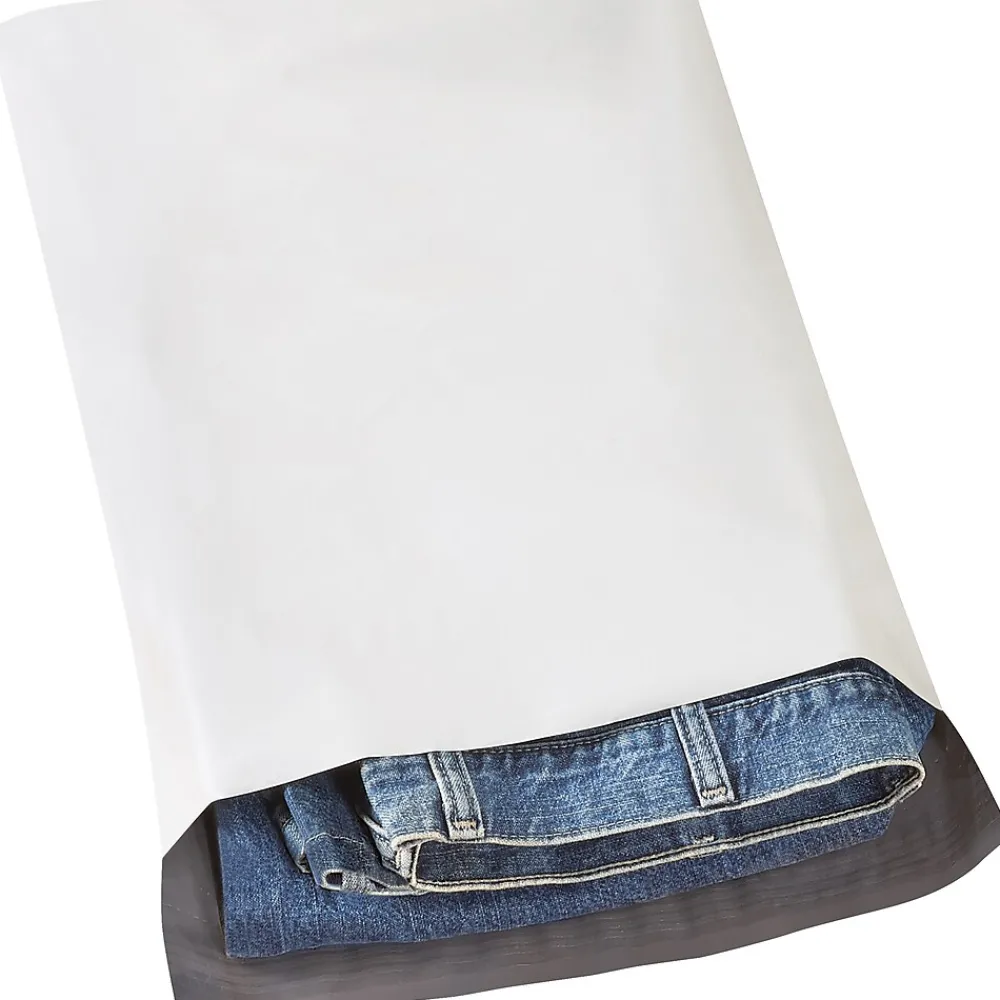 Hot Partners Brand Expansion Poly Mailers, 13" x 16" x 4", White, 100/Case (EPM13164)