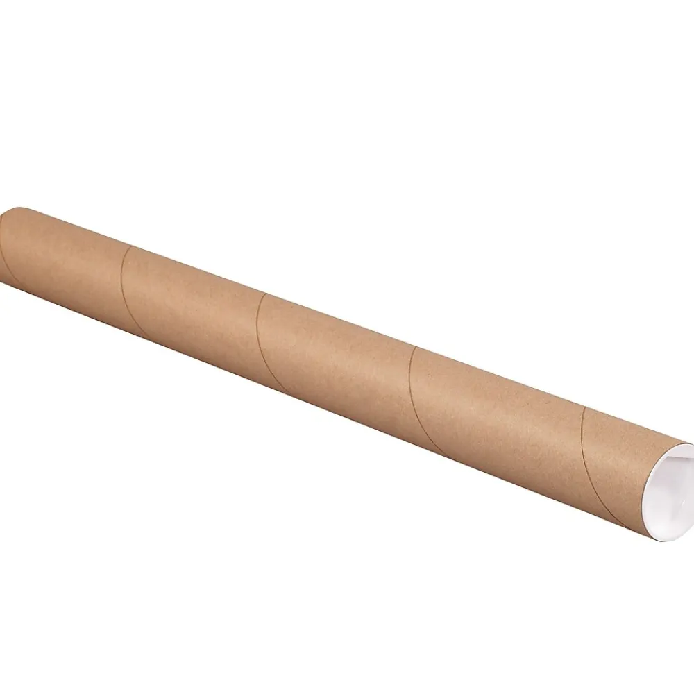 Clearance Partners Brand Mailing Tubes with Caps, 2" x 30", Kraft, 6/Case (P2030KRP6)