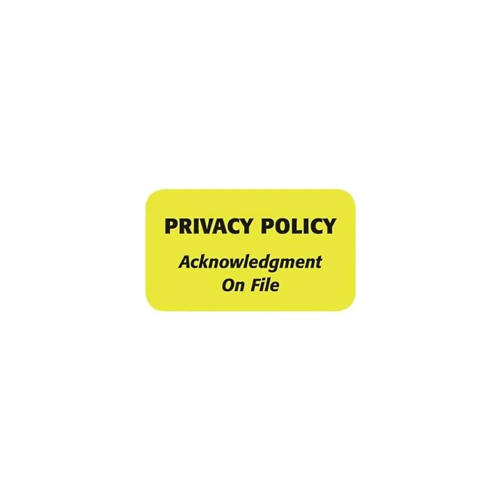 Labels|Medical Arts Press Patient Record Medical Labels, Privacy Policy, Fluorescent Chartreuse, 0.875 x 1.5 inch, 500 Labels
