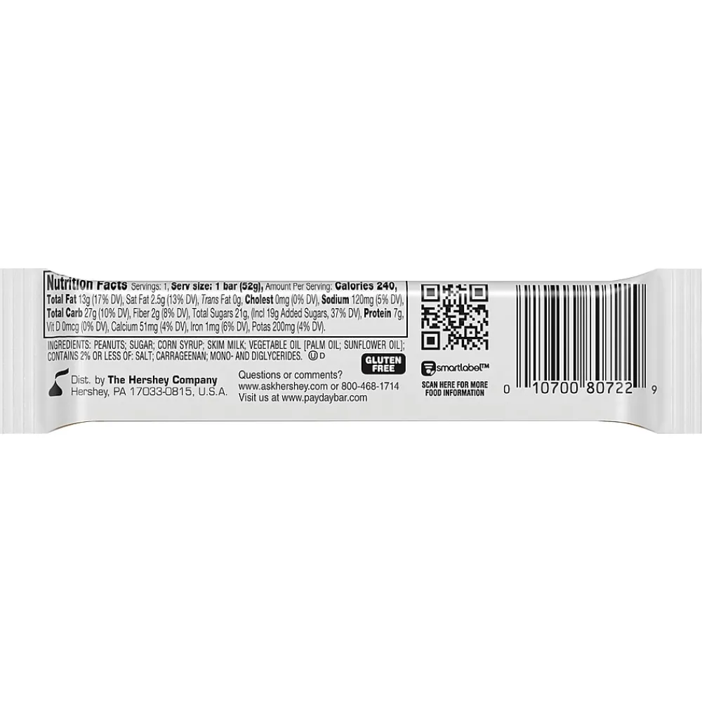 Payday Peanut Caramel Chewy Candy Bars, 1.85 oz, 24/Box (HEC80723)