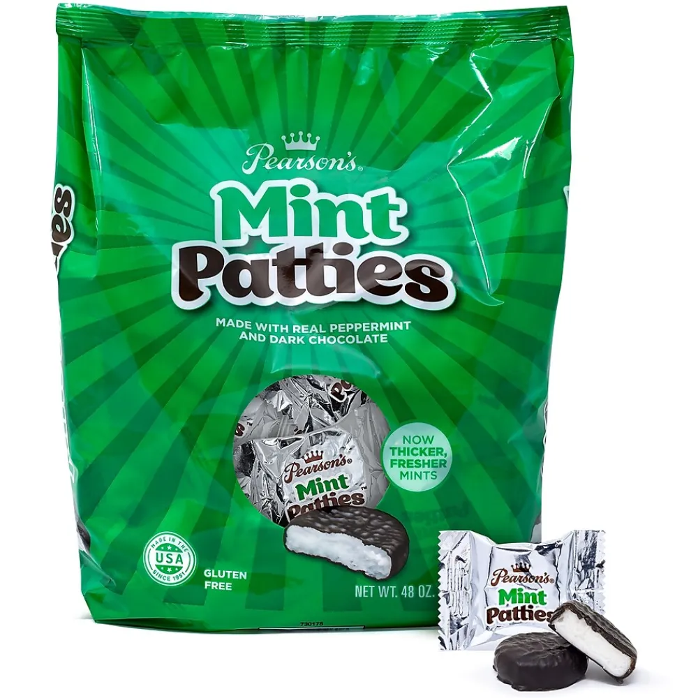 Pearson's Patties Dark Chocolate Mint Candy Bar, 48oz., 175/Carton (209-00558)