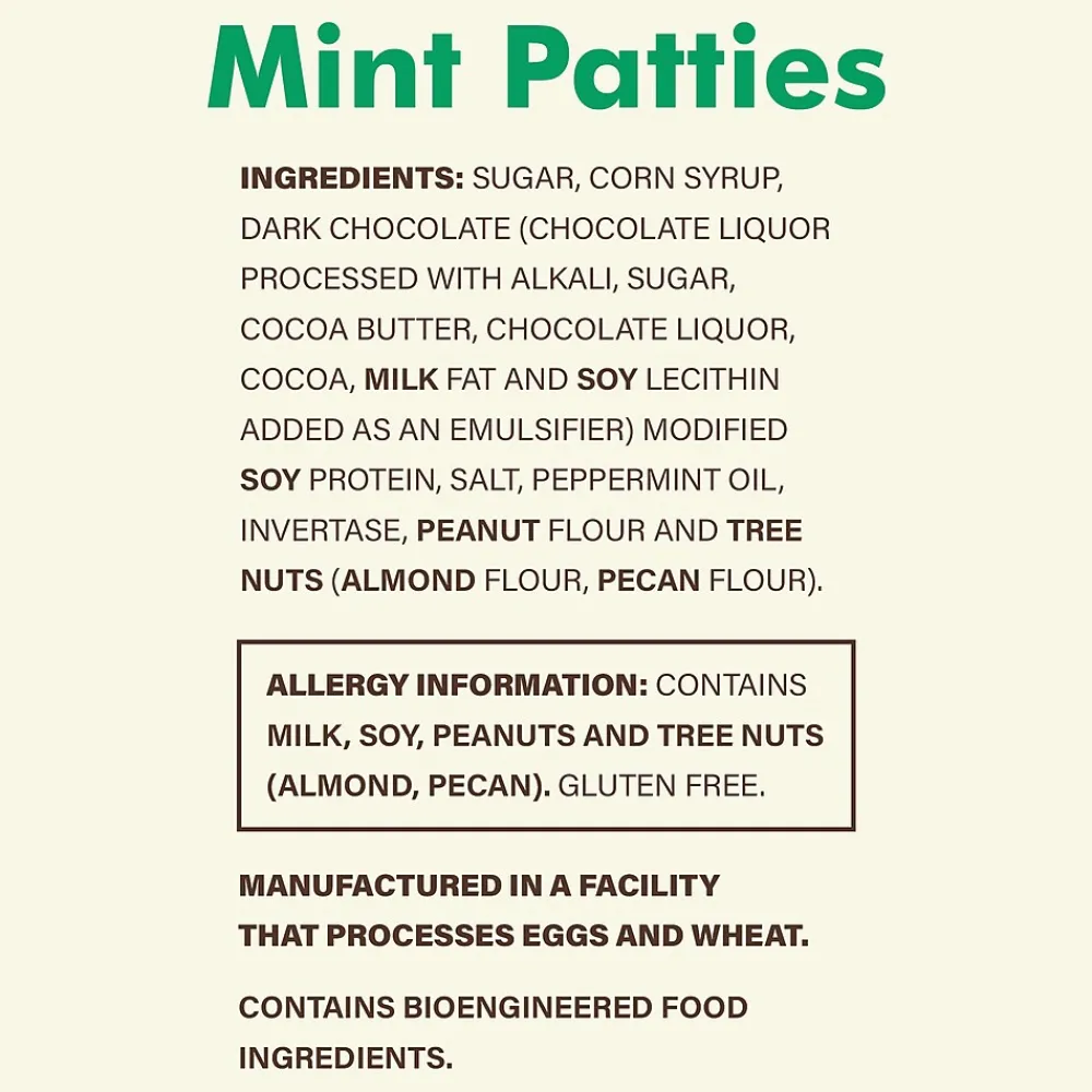 Pearson's Patties Dark Chocolate Mint Candy Bar, 48oz., 175/Carton (209-00558)