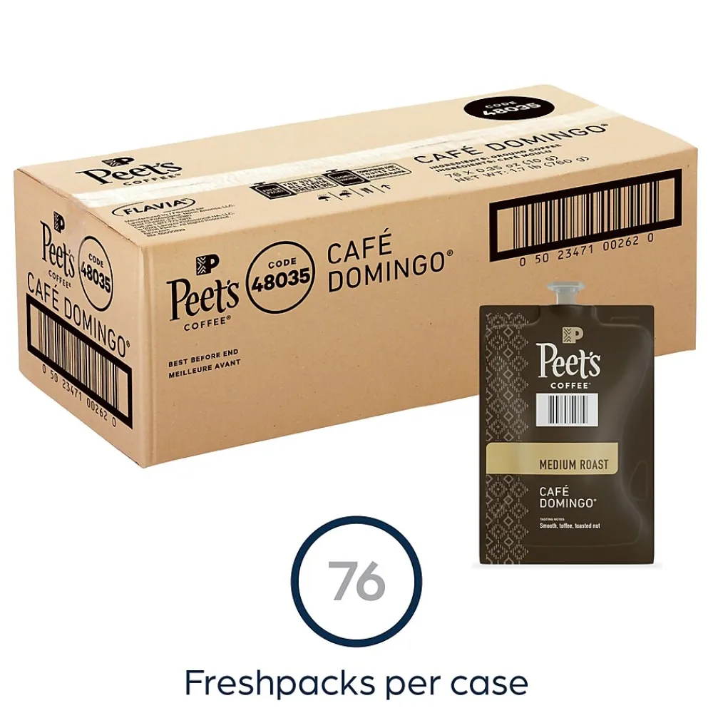 Peet's Coffee Cafe Domingo Coffee Flavia Freshpack, Medium Roast, 76/Carton (LPC00262)