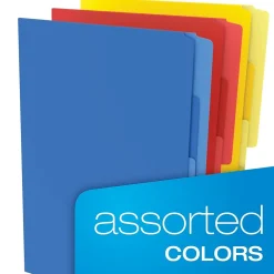 File Folders|Pendaflex Divide It Up 4-Tab File Folder, Letter Size, Multicolor, 24/Pack (10772)