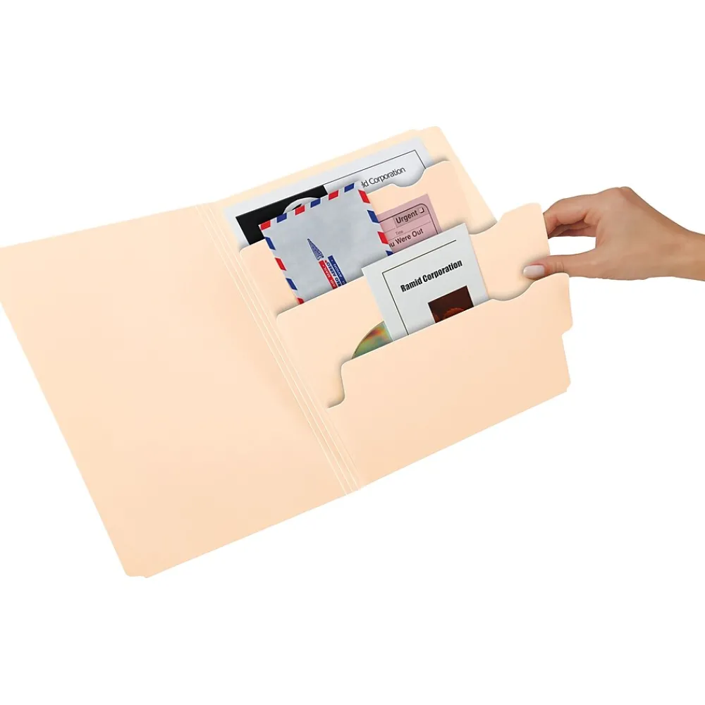 File Folders|Pendaflex Divide It Up 4-Tab File Folder, Letter Size, Manila, 24/Pack (10770)