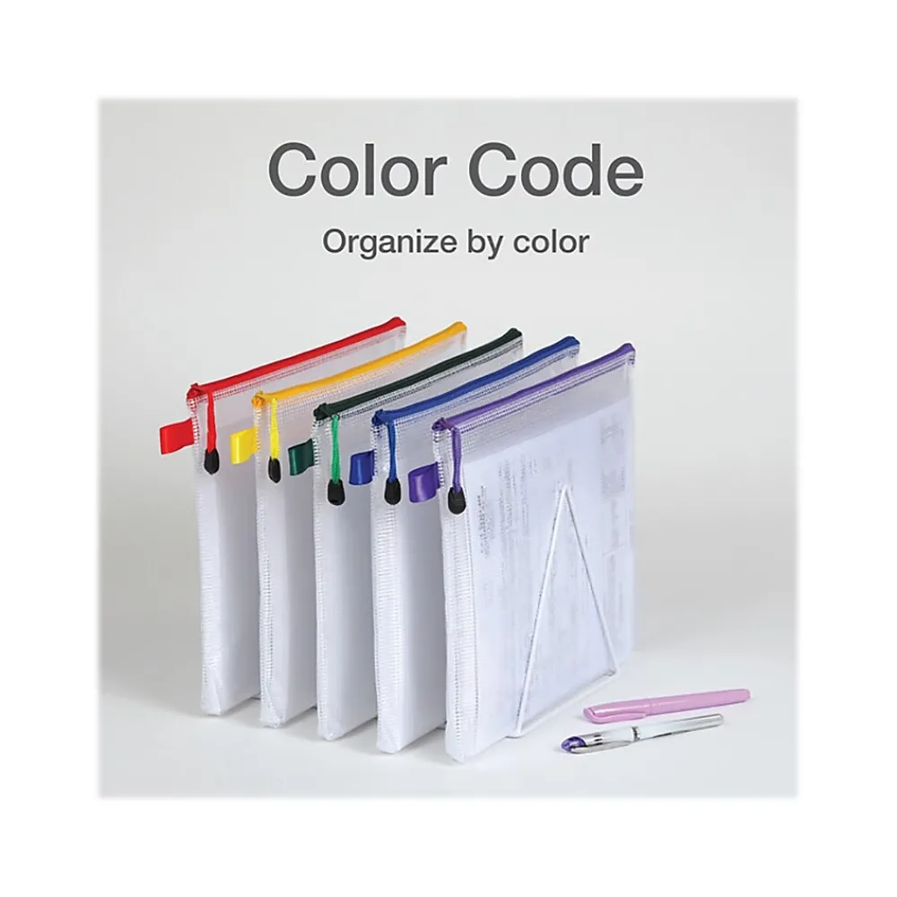 Oxford 13.19" 10-Piece Polyester Travel Pouch, Water Resistant, Assorted Colors (77707)<Pendaflex Clearance