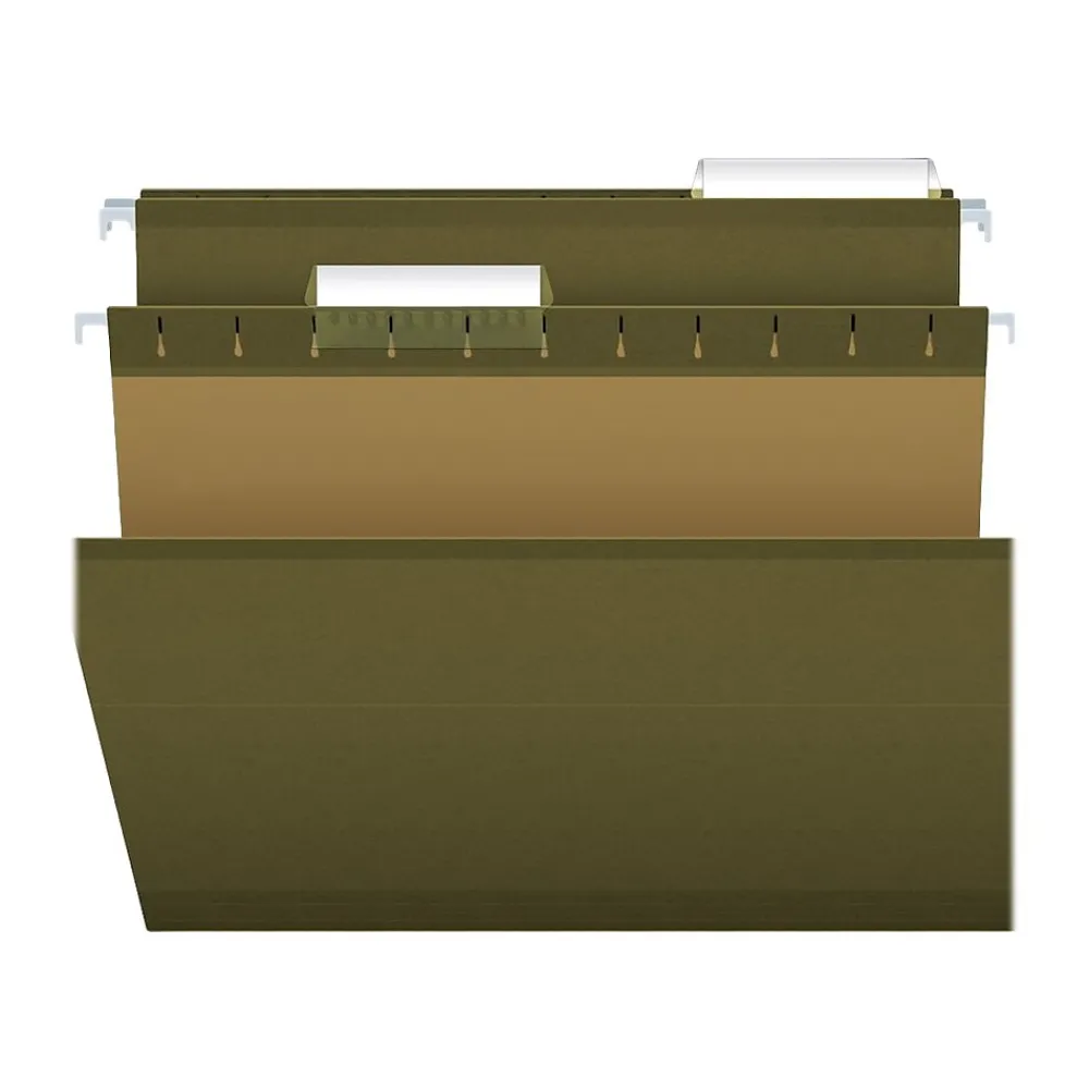Hanging File Folders|Pendaflex Reinforced Hanging File Folders, Legal Size, Standard Green, 25/Box (PFX 4153 1/3)