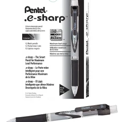 Pencils|Pentel e-sharp Mechanical Pencil, 0.5mm, #2 Medium Lead, Dozen (AZ125A)