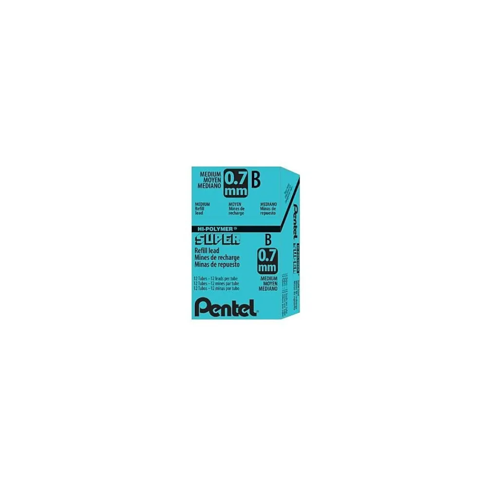 Pencils|Pentel Super Hi-Polymer Lead Refill, 0.7mm, 12/Leads (50-HB)