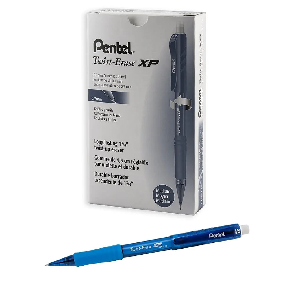 Pencils|Pentel Twist-Erase EXPRESS Mechanical Pencil, 0.7mm, #2 Medium Lead, Dozen (QE417C)
