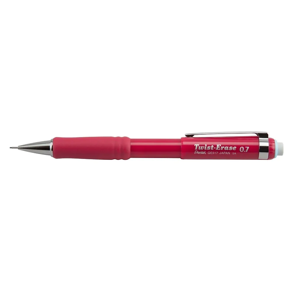 Pencils|Pentel Twist-Erase III Mechanical Pencil, 0.7mm, #2 Medium Lead, 2/Pack (QE517BP2-K6)