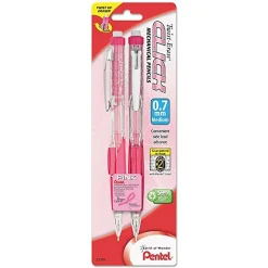 Pencils|Pentel Twist-Erase Mechanical Pencil, 0.7mm, #2 Medium Lead, 2/Pack (PD277TBP2P-BC)