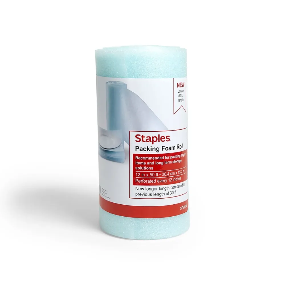 New Staples Perforated Foam Roll, 12"x50', Blue (ST59154)