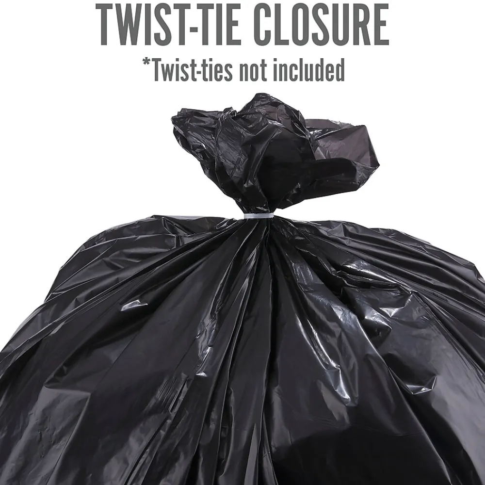 ™ 45 Gallon Kitchen Industrial Trash Bag, 45" x 38", Low Density, 1.1 mil, Black, 25 Bags/Box (PK56748)<Perk Hot