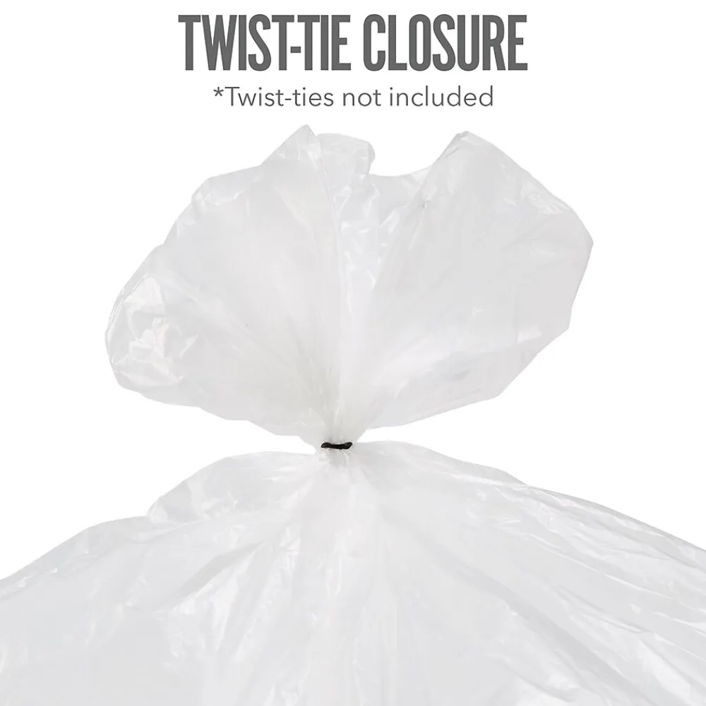 ™ 10 Gallon Kitchen Trash Bag, 24" x 24", High Density, 0.36 mil, Clear, 300 Bags/Box (PK56746)<Perk Sale