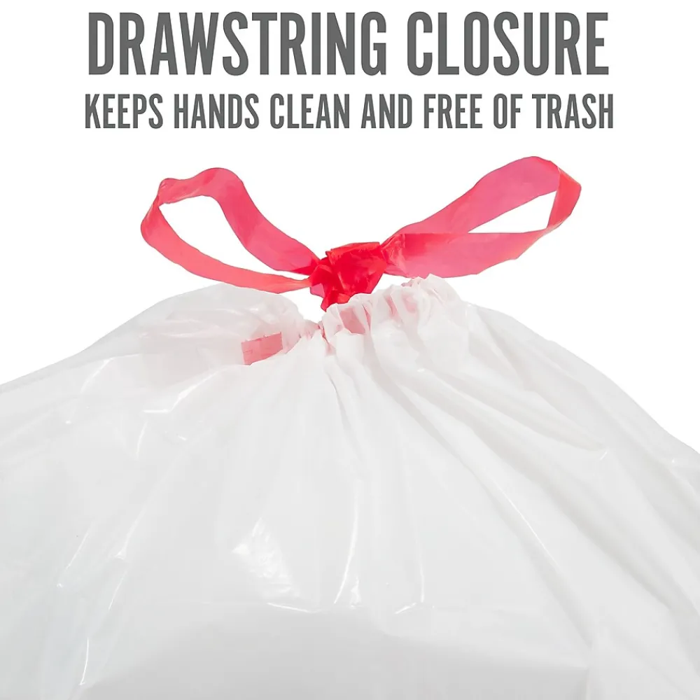 ™ 13 Gallon Kitchen Trash Bag, 28" x 24", Low Density, 0.9 mil, White, 120 Bags/Box, 3 Boxes/Carton (PK56750CT)<Perk Discount
