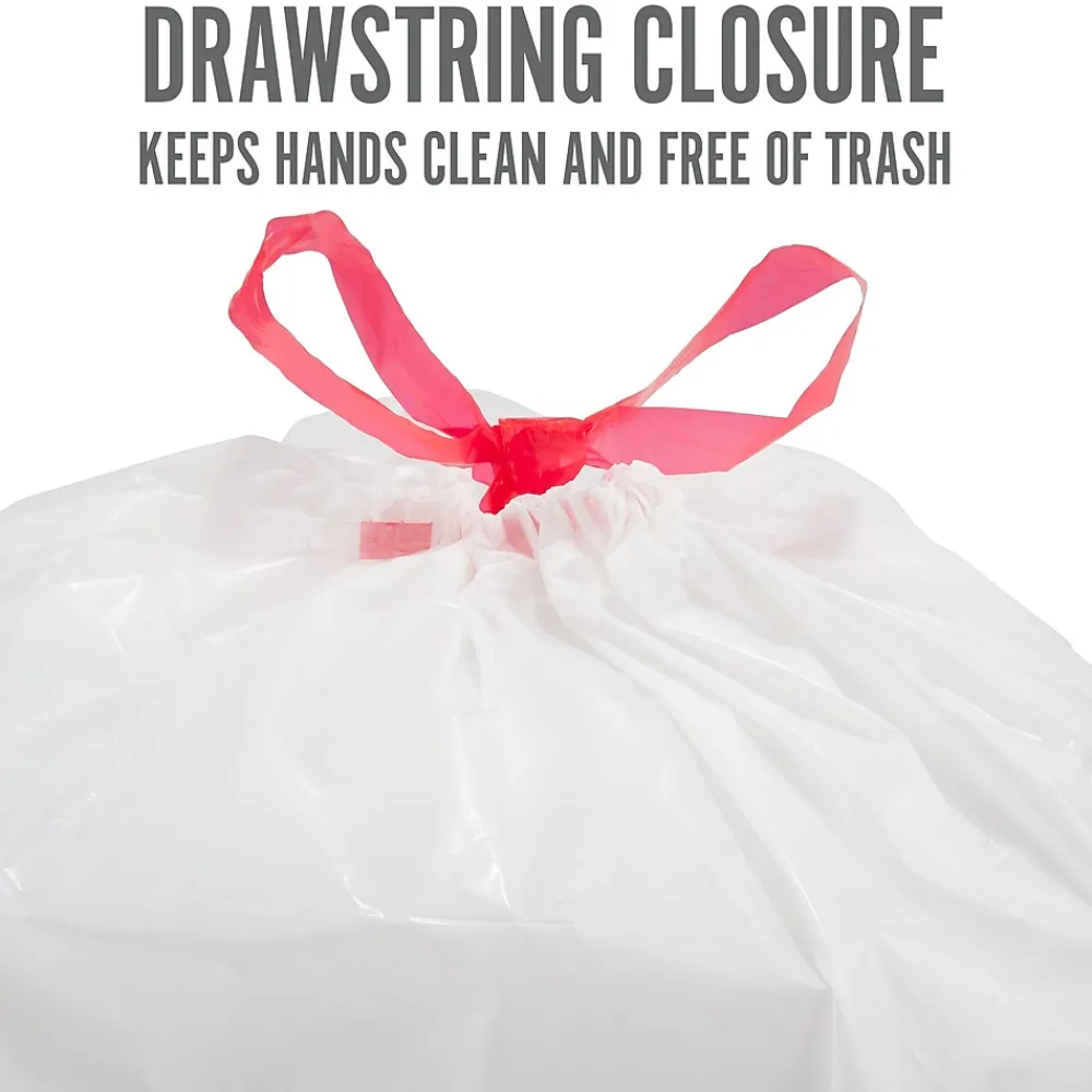 ™ 13 Gallon Scented Kitchen Trash Bag, 28" x 24", Low Density, 0.9 mil, White, 100 Bags/Box (PK56751)<Perk New