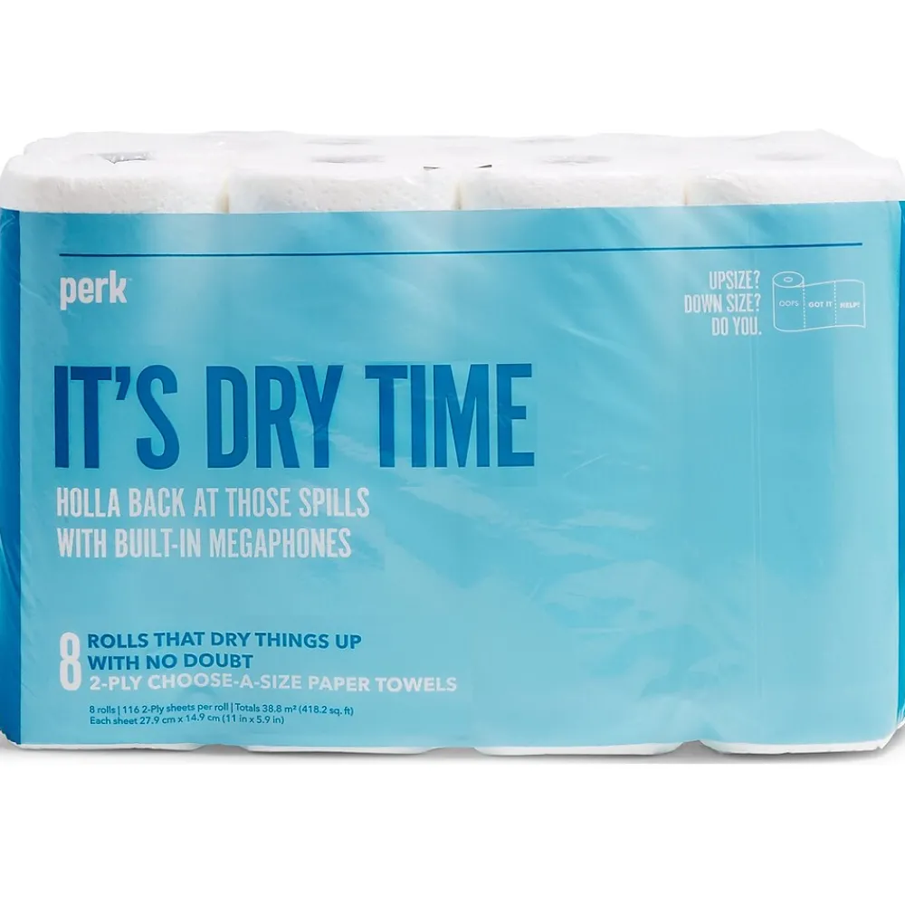 Perk ™ Choose-A-Size Paper Towels, 2-ply, 116 Sheets/Roll, 8 Rolls/Pack (PK55113)