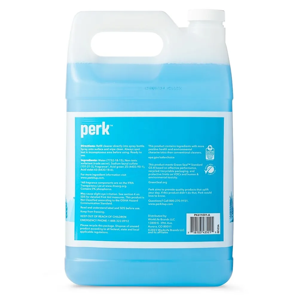 Glass Cleaner Refill, Ready To Use, 1 Gallon, 4/Carton (PK611001-ACT)<Perk Clearance