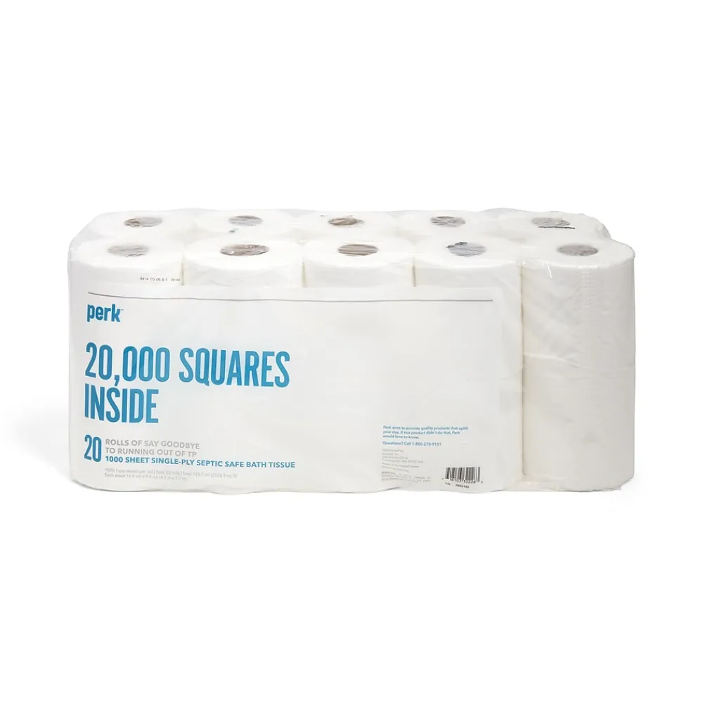 ™ Septic Safe Toilet Paper, 1-ply, White, 1000 Sheets/Roll, 20 Rolls/Pack (PK55153)<Perk Discount