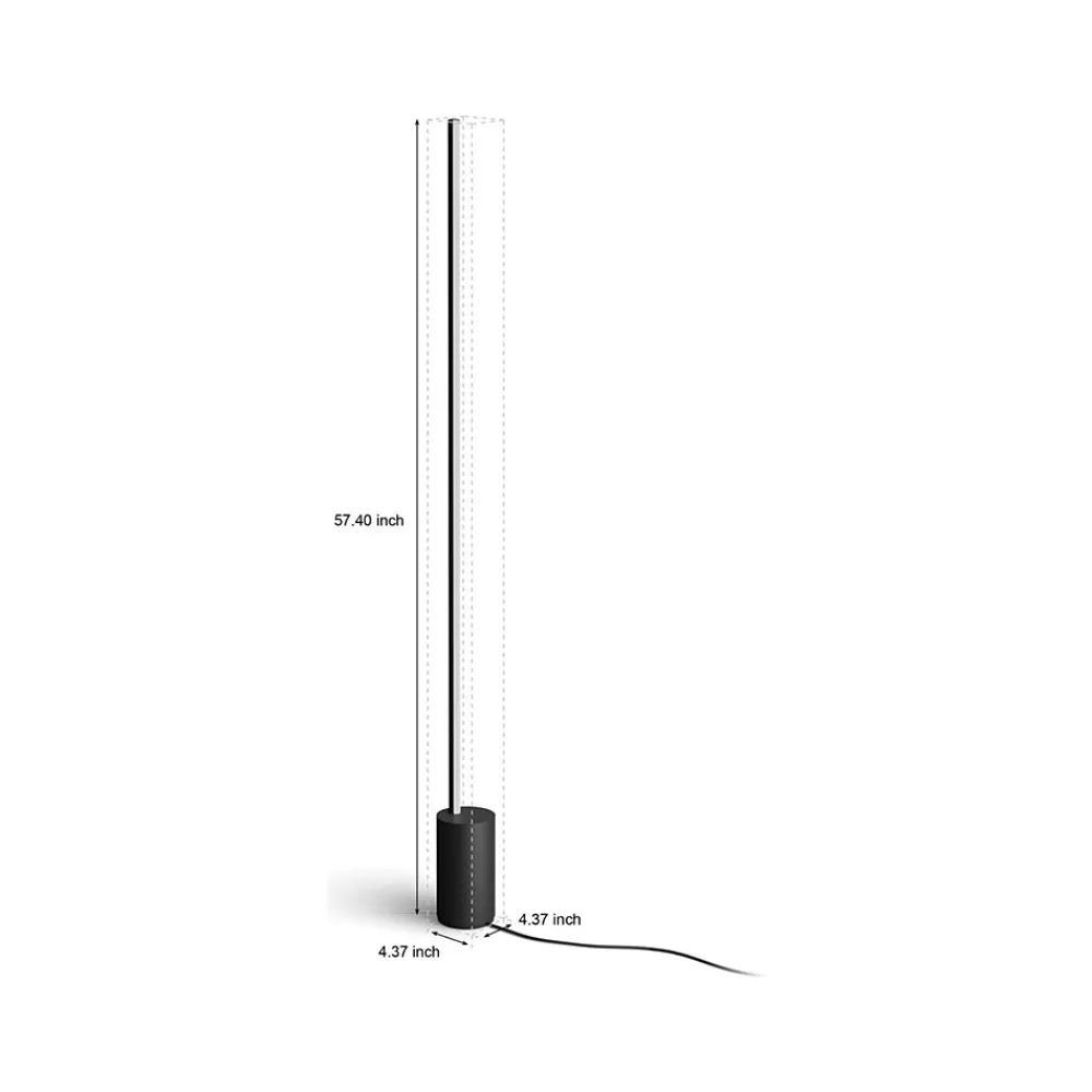 Philips Gradient Signe 57.4" LED Matte Black Floor Lamp with Stick Shade (569103)