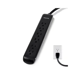 Philips 6-Outlet Surge Protector, 10', Black (SPP6110BC/37)