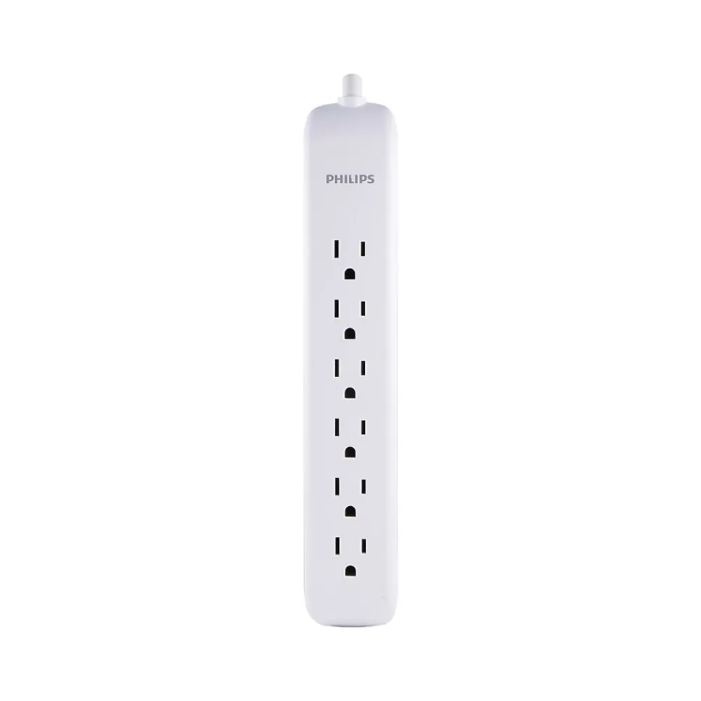 Philips 6-Outlet Surge Protector, 4', White (SPP3064WE/37)