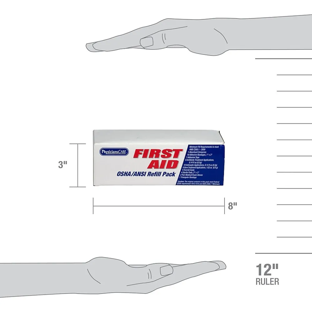 PhysiciansCare First Aid Kit Refill, 25 People, 48 Pieces (90103)