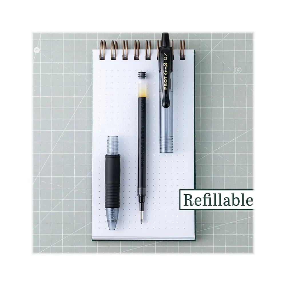 Pens|Pilot G2 Retractable Gel Pens, Fine Point, Assorted Inks, 20/Pack (G2720006-CB)