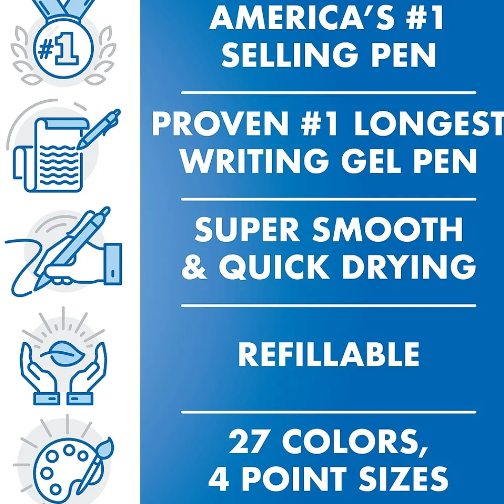Pens|Pilot G2 Retractable Gel Pens, Ultra Fine Point, Red Ink, Dozen (31279) Blue