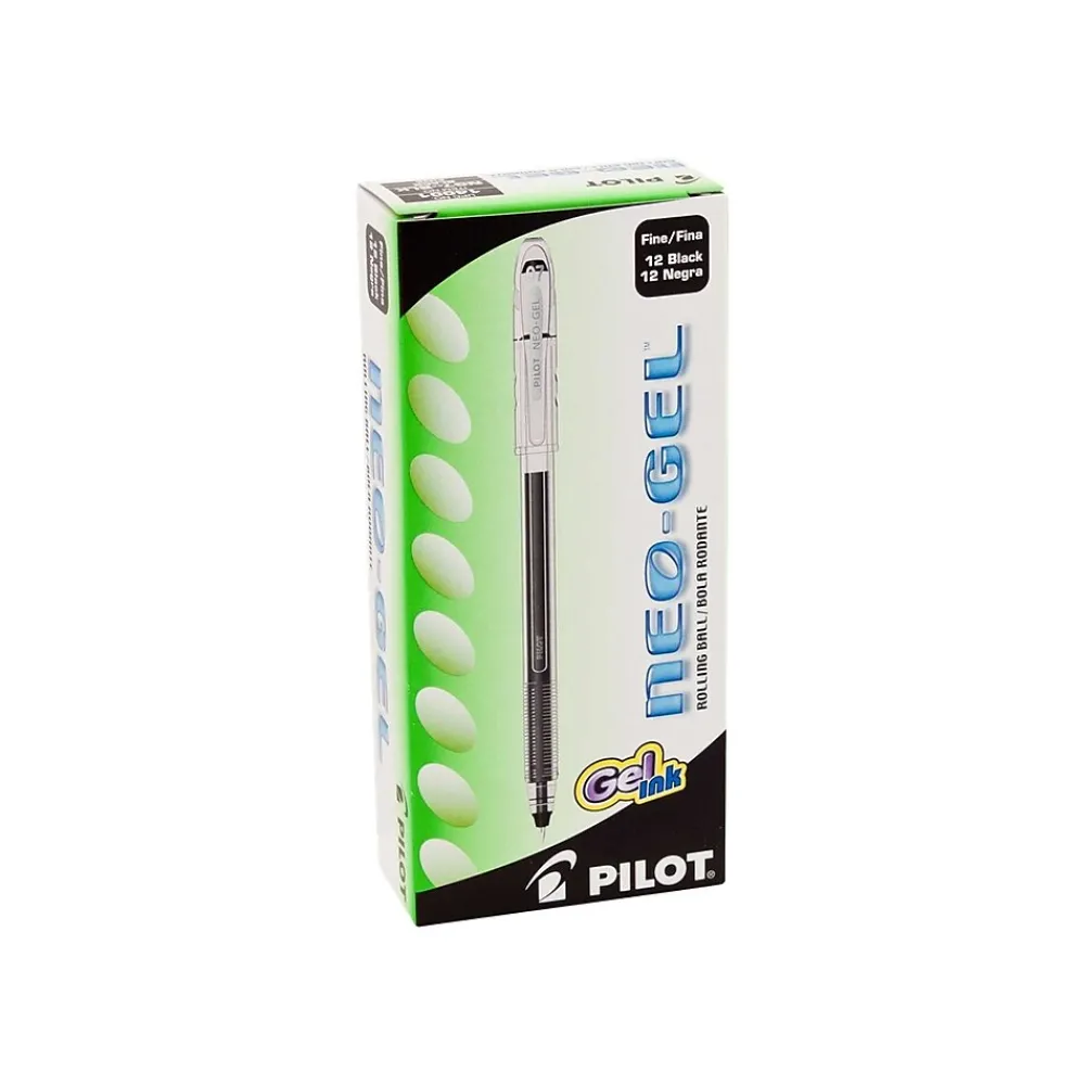Pens|Pilot Neo-Gel Gel Pens, Fine Point, Black Ink, Dozen (14001)