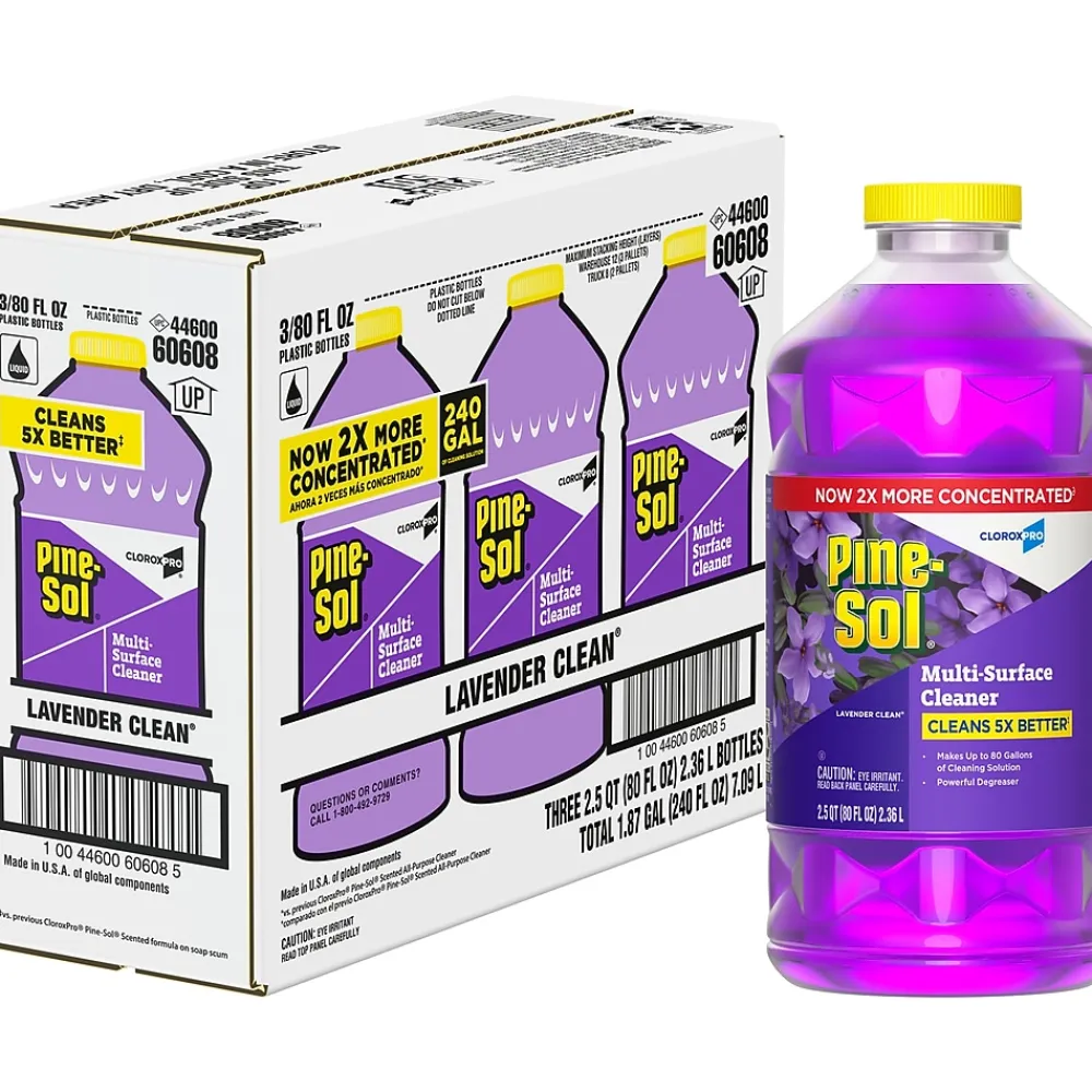 Multi-Surface Cleaner/Degreaser, Lavender Clean Scent, 80 Fl. Oz. 3/Carton (60608CT)<Pine-Sol Online