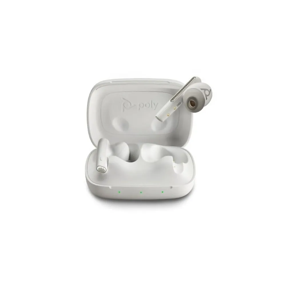 Plantronics Voyager Free 60 UC Wireless Noise Canceling Bluetooth Earbuds, USB-C, UC Certified, White Sand (7Y8L4AA)<Poly Sale