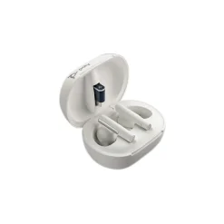 Plantronics Voyager Free 60+ UC Wireless Noise Cancelling Bluetooth Earbuds, USB-C, UC Certified, White Sand (7Y8G6AA)<Poly Clearance