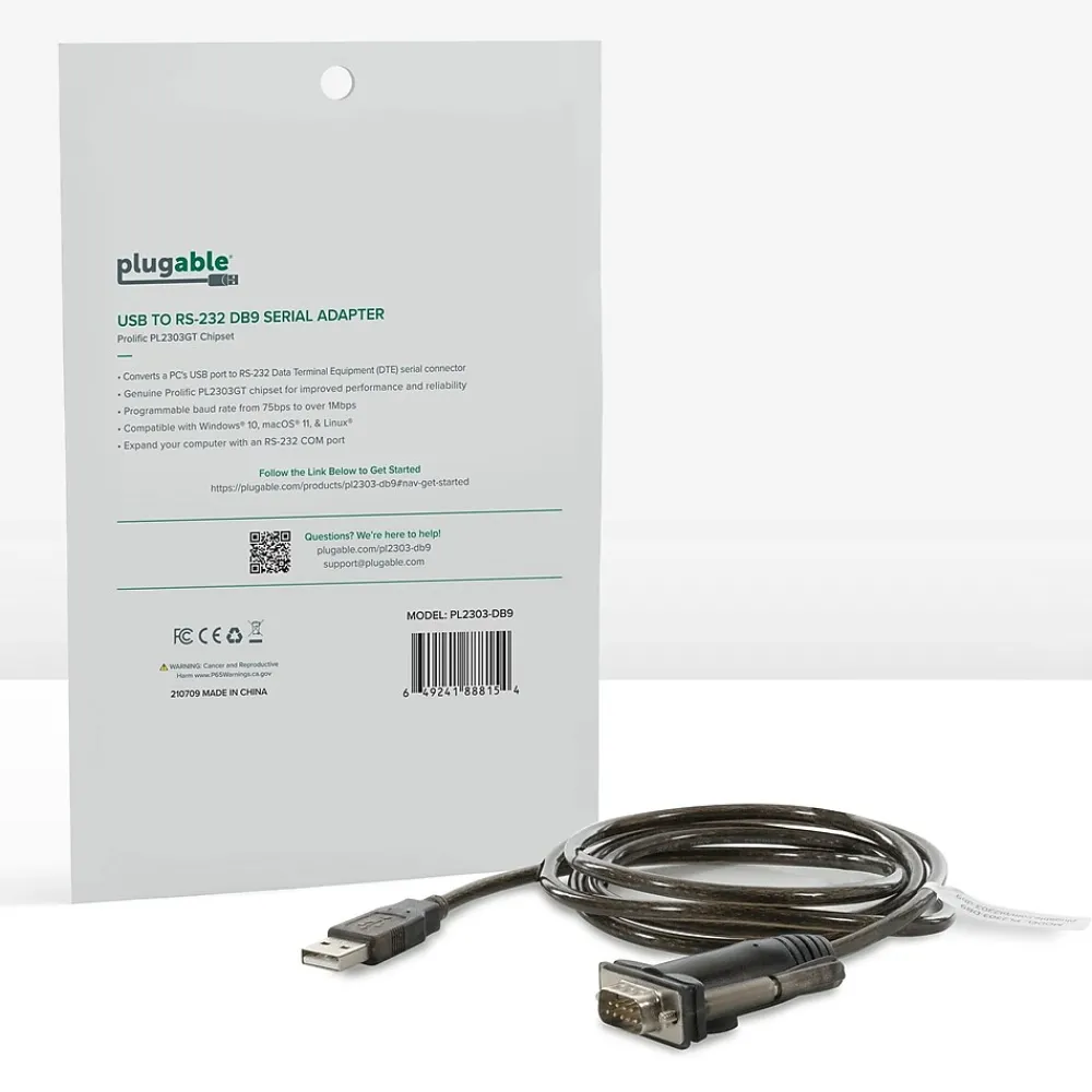 Plugable 2' USB to RS-232 DB9 Serial Adapter (PL2303-DB9)