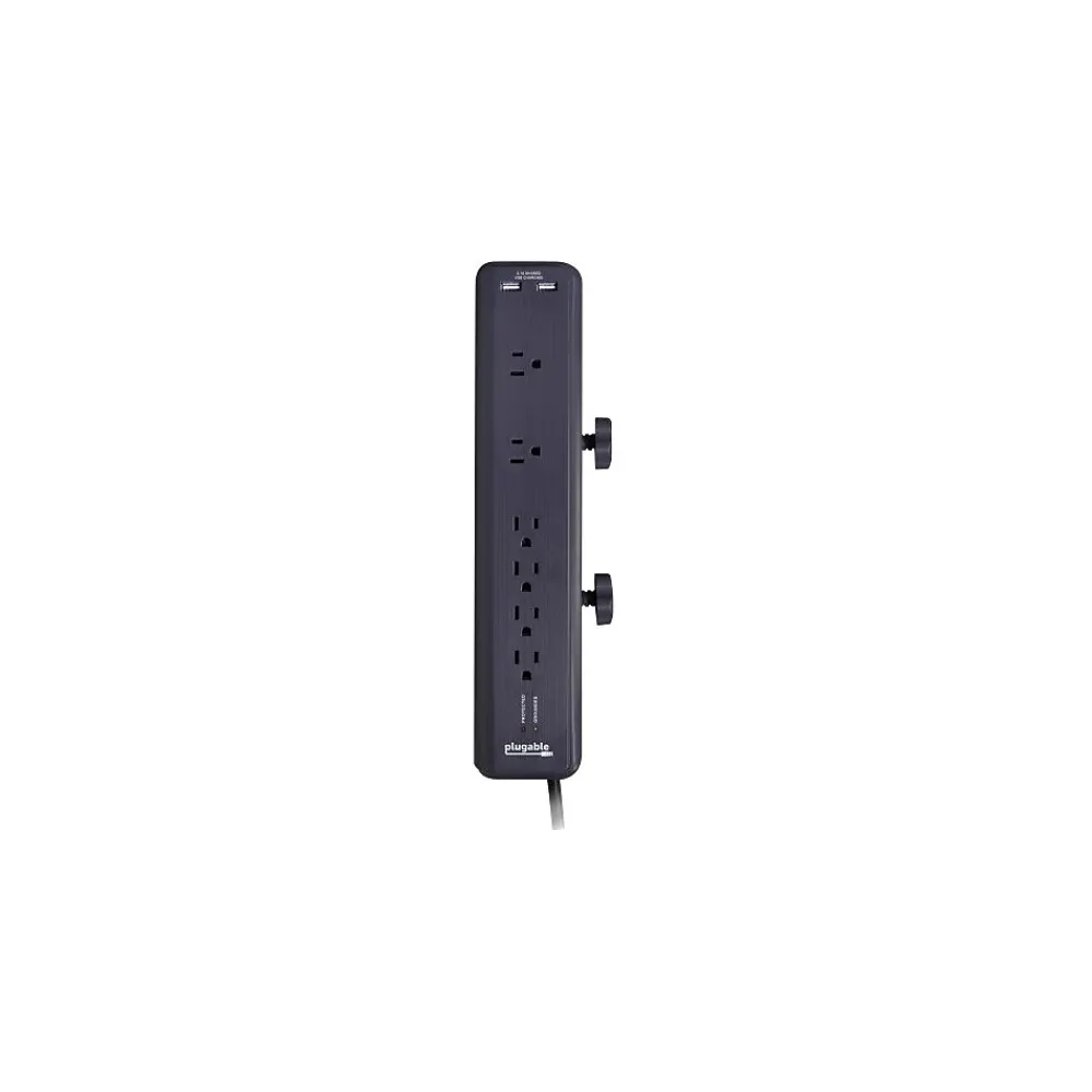 Plugable 6-Outlet 2100 J Desk Mountable Power Strip, 6' (PS6-USB2DC)
