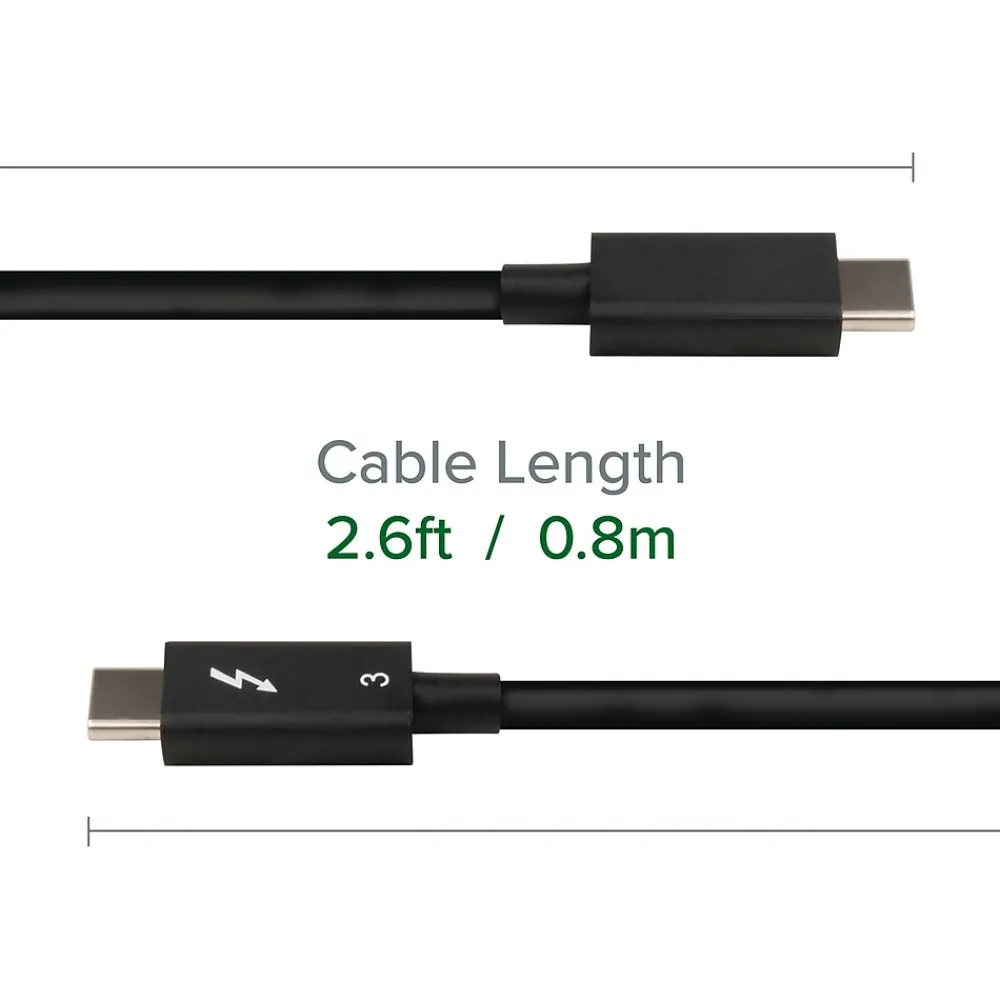 Plugable Thunderbolt 3 24" Cable, Black (TBT3-40G80CM)
