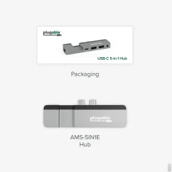 Plugable USB C Hub Multiport Adapter for Apple MagSafe 2 for MacBook Pro, Air M2