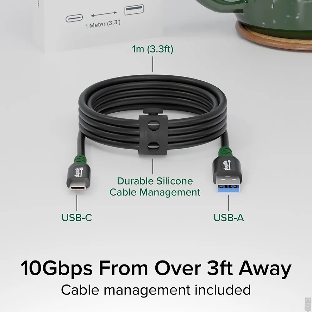 Plugable 3.3' USB-C to USB-A Cable, Black (USBC-A1M)