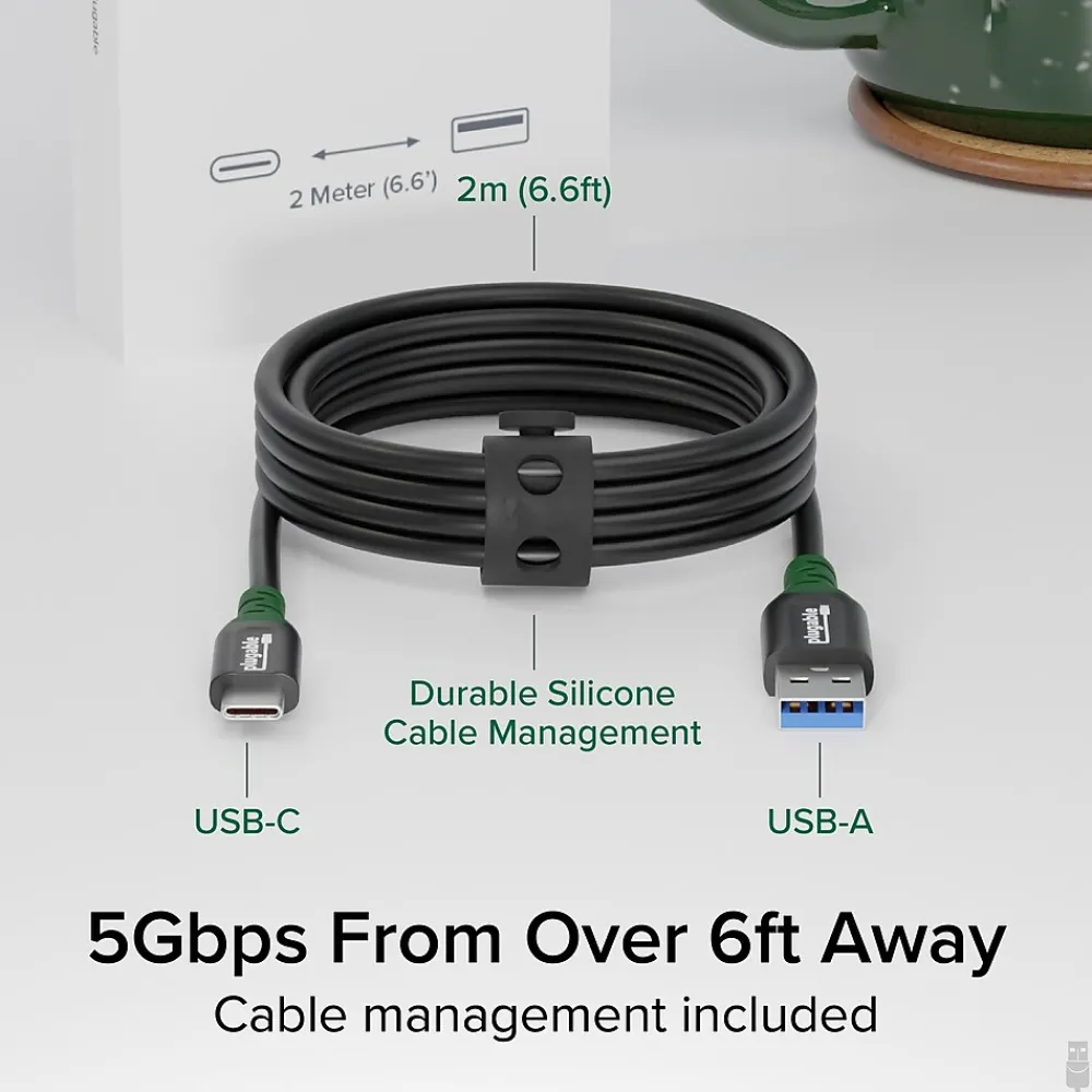 Plugable 6.6' USB-C to USB-A Cable, Black (USBC-A2M)