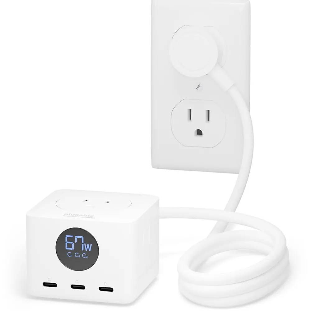 67W USB-C Charging Station, White (PS3-METERC3)<Plugable Discount