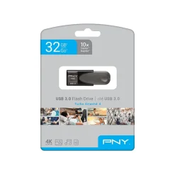 PNY Turbo Attache 4 32GB USB 3.0 Type A Flash Drive, Black (P-FD32GTBAT4-GE)