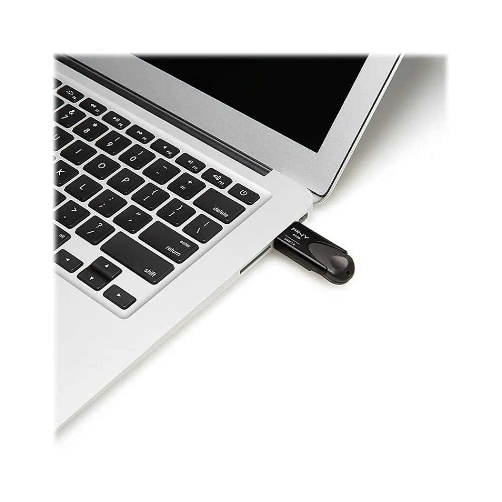 PNY Turbo Attache 4 64GB USB 3.0 Type A Flash Drive, Black (P-FD64GTBAT4-GE)