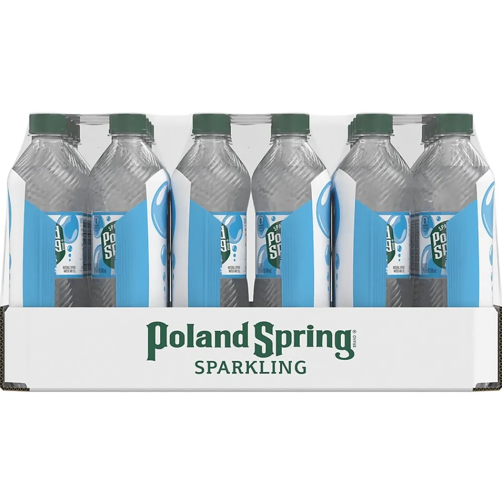 Poland Spring Sparkling Water, Simply Bubbles, 16.9 oz. Bottles, 24/Carton (12349574)