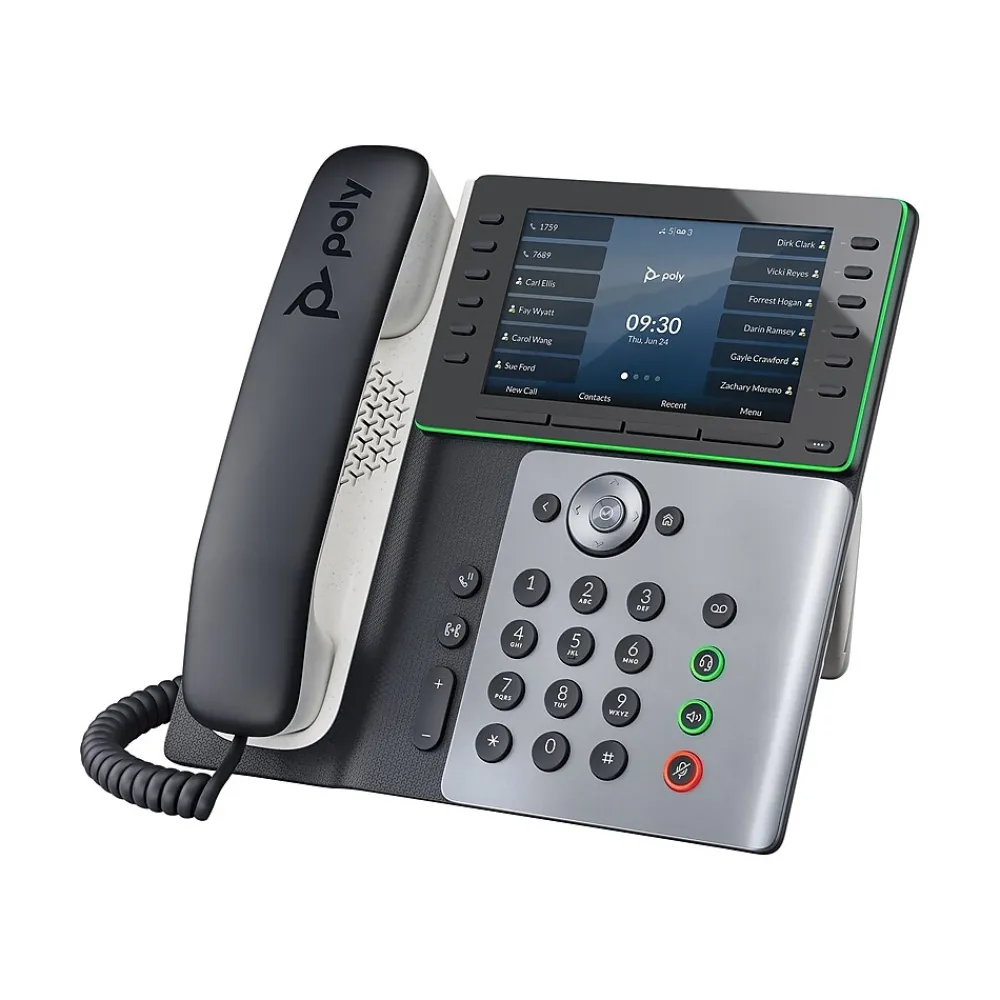 Poly Edge E550 VOIP Phone, Black/Silver (82M91AA)