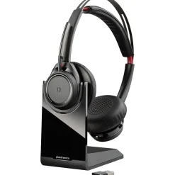 Best Poly Voyager Focus MS Active Noise Cancelling Bluetooth On Ear Phone & Computer Headset, Black/Gray (202652-102)