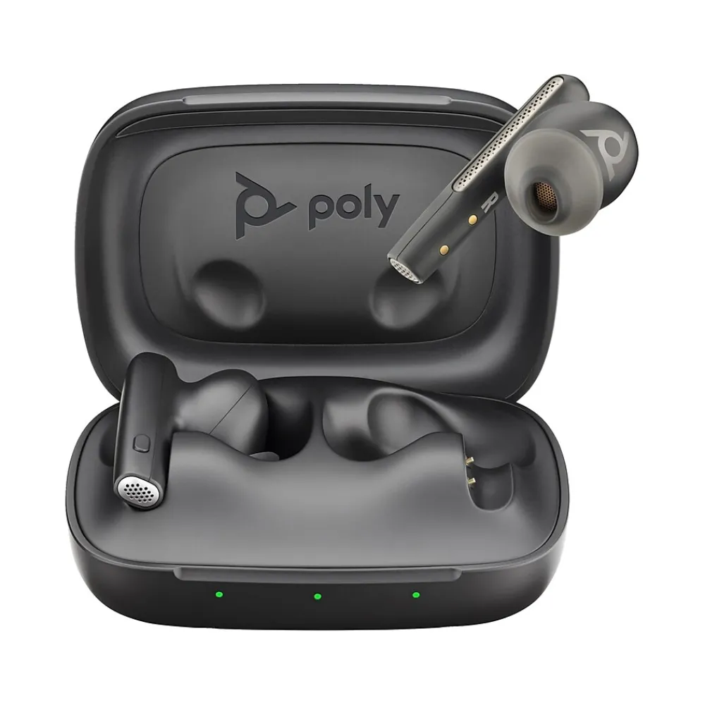 Voyager Free 60 UC Wireless Noise Cancelling Bluetooth Earbuds, USB-A, UC Certified, Carbon Black (7Y8H3AA)<Poly Sale