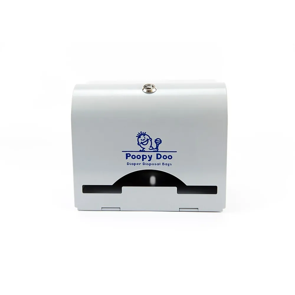Diaper Disposal Large Bag Dispenser, White, Steel, 400 Bag Capacity (PD-DSP-06 WH)<Poopy Doo Sale