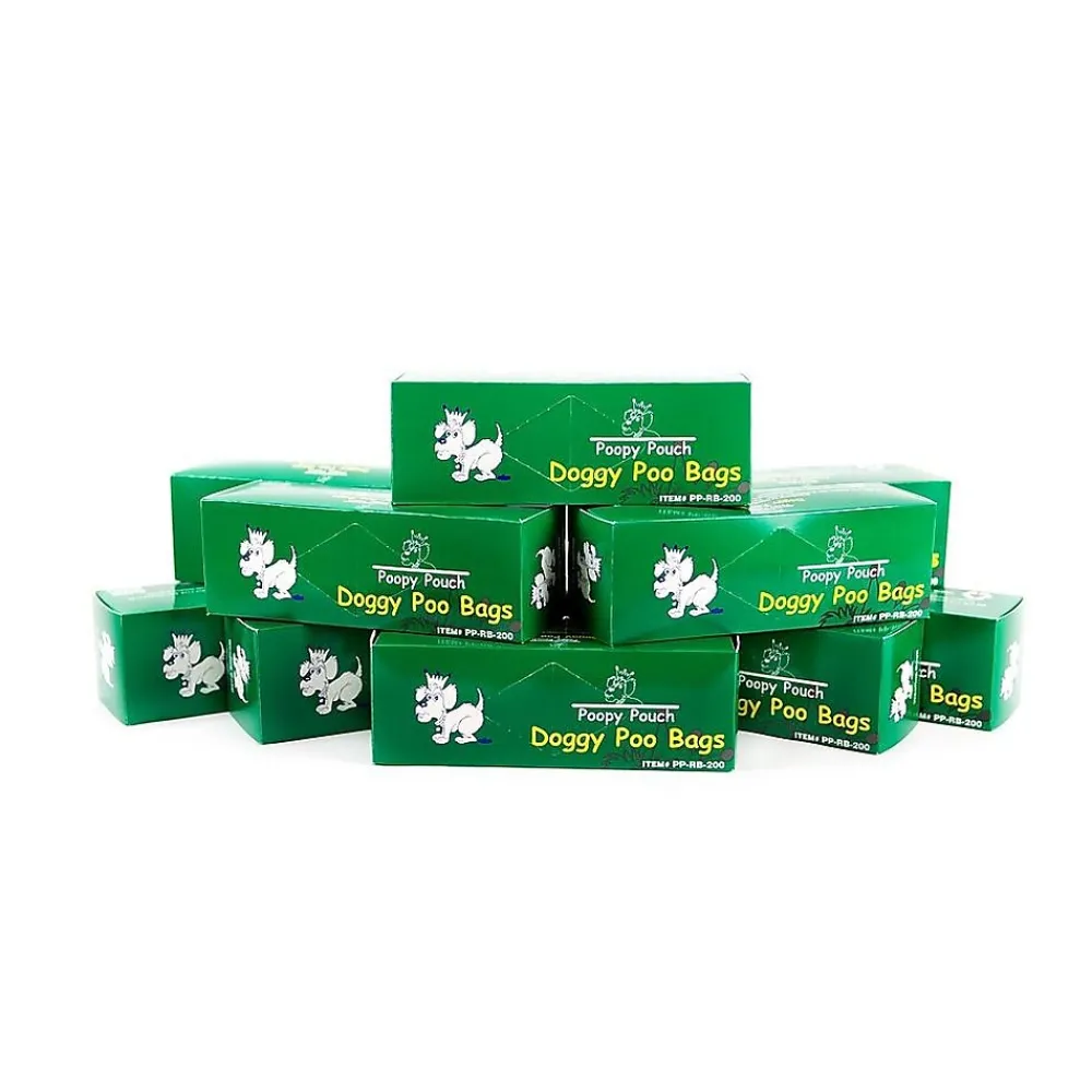Universal 0.75 Gallon Pet Waste Disposal Bag, High Density, Green, 200 Bags/Roll, 10 Rolls/Carton (PP-RB-200)<Poopy Pouch Online