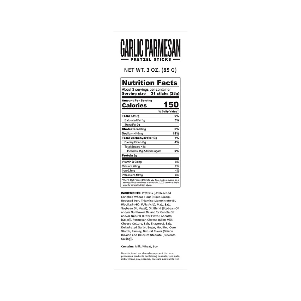 Pop Daddy Garlic Parmesan Pretzels Sticks, 3 oz., 15 Bags/Box (OPD00557)